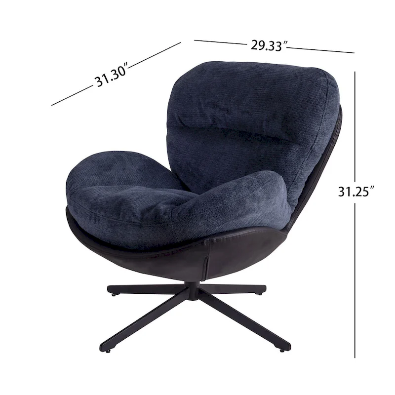 Swivel Accent Chair,Lounge Chair with Metal Base Frame,Comfy Single Leisure Sofa Chair Reading Chair with 360 Degree Swiveling