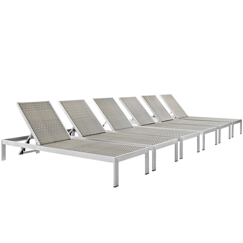 Shore Aluminum Outdoor Chaise Set of 6