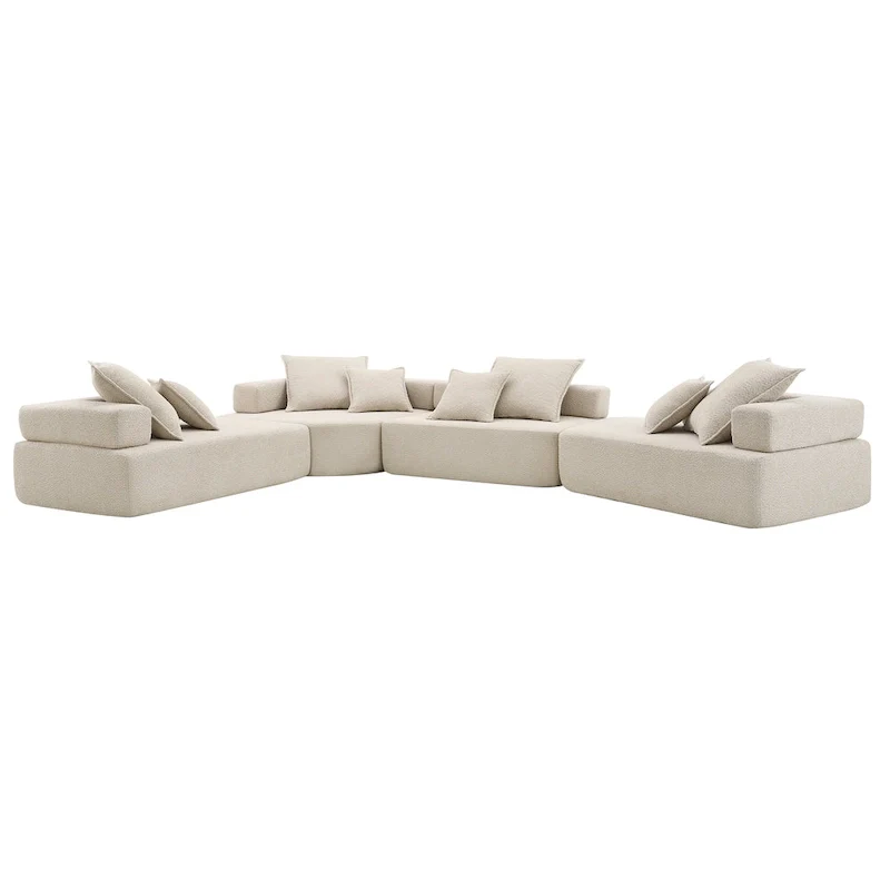 DIY Customization Boucle Upholstered Modular Sectional Sofa