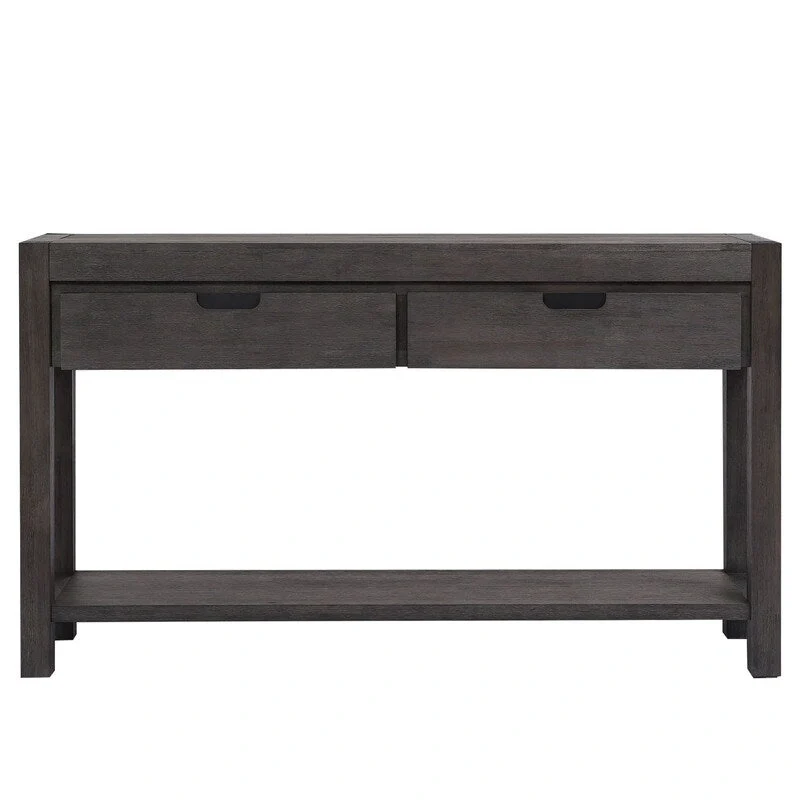 55.1W Console Table with 2 Drawers and 1 Shelf - N/A