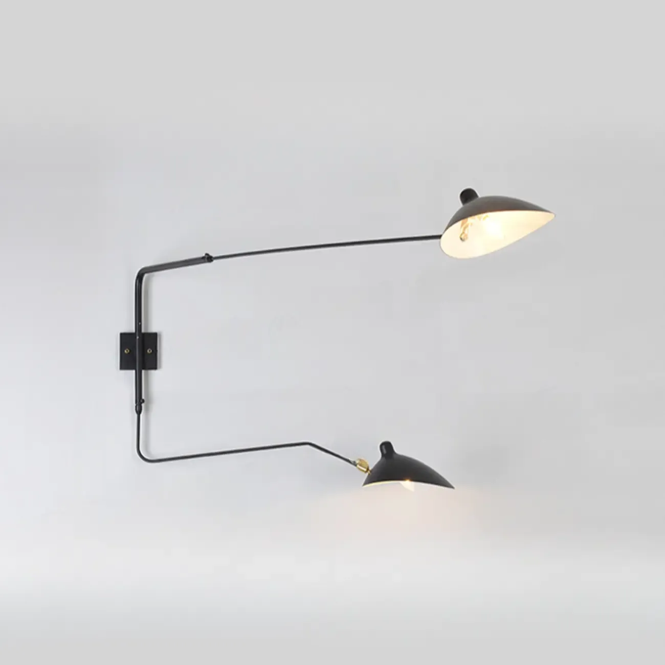 Modern Metal Industrial 2-Light Swing Arm Wall Light