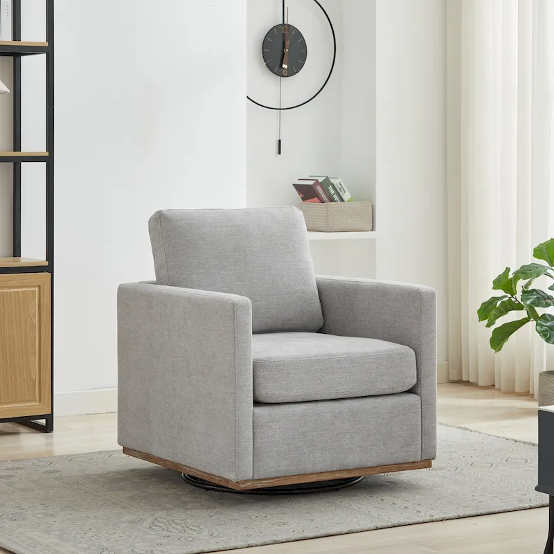 Square Upholstered Swivel Accent Chair