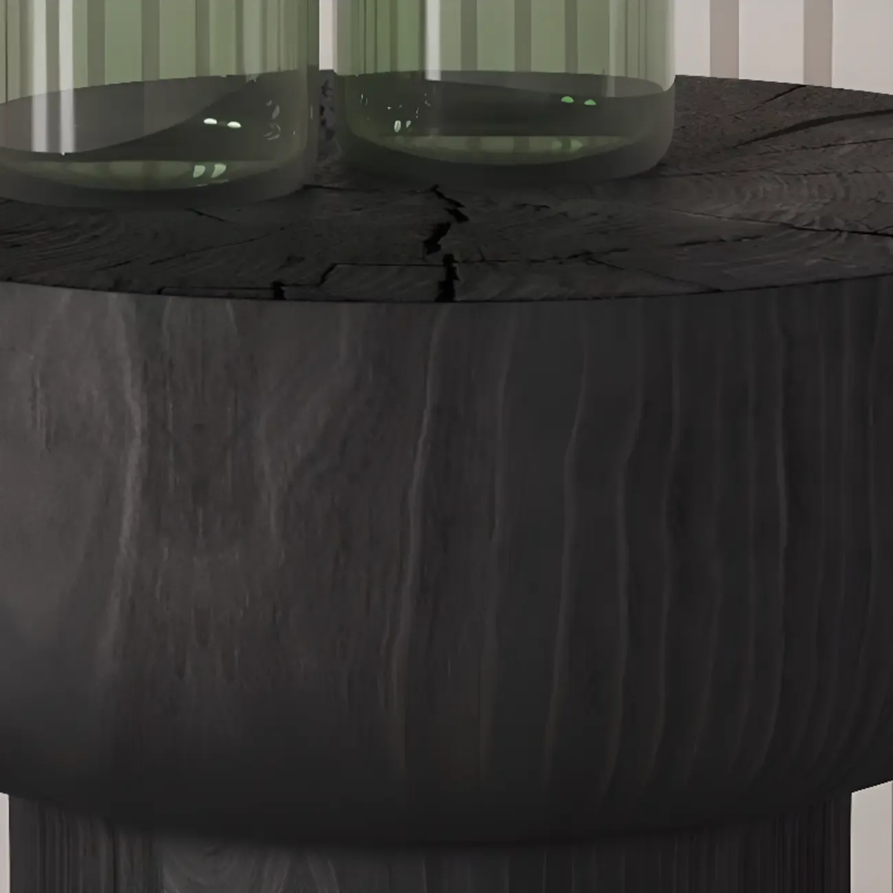 Hourglass Wooden Natural Finish Chairside Table