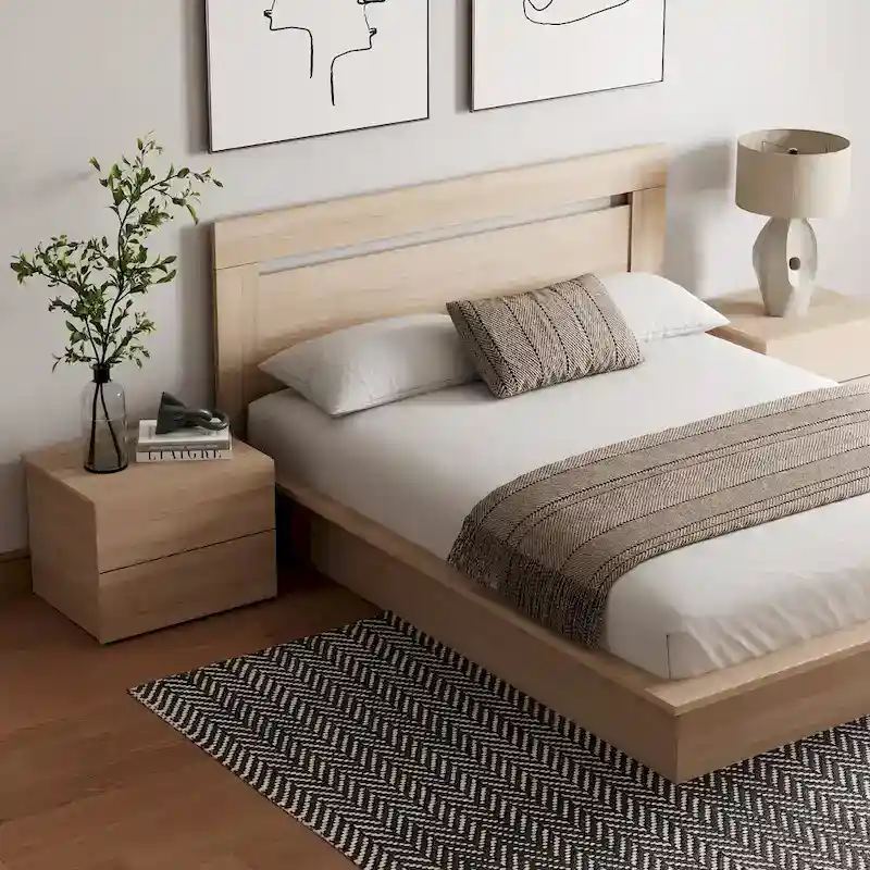 Malibu 4-Piece Bedroom Set with Bed, Headboard, and 2 Nightstands