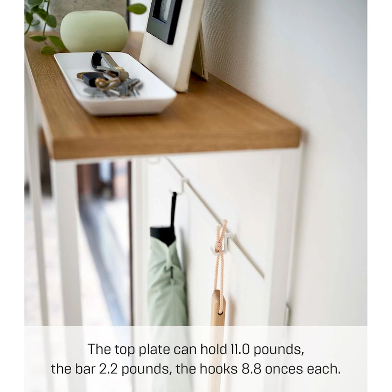 Yamazaki Home Narrow Entryway Console Table, Steel, Holds 11 lbs - L 7.28 x W 23.62 x H 31.69 inches