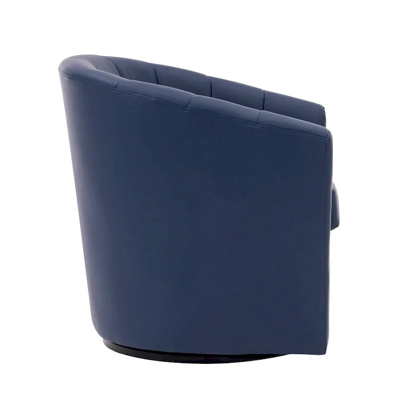 Swivel Barrel Accent Chair - Faux Leather Single Seat