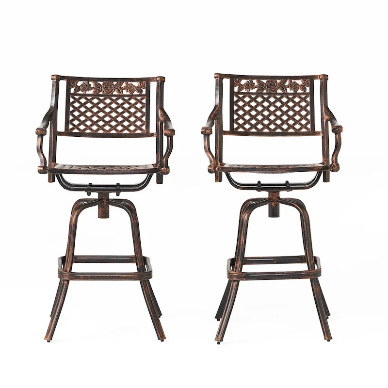 Sebastian Cast Aluminum Bar Stool (Set of 2) by Christopher Knight Home