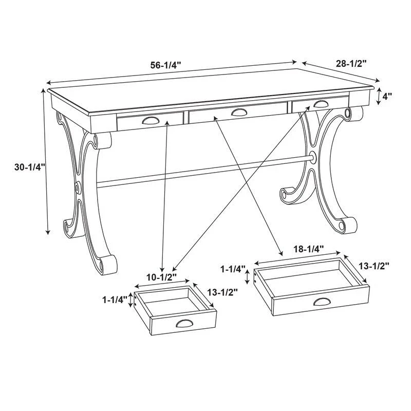 Fieldstone 3-drawer Writing Desk