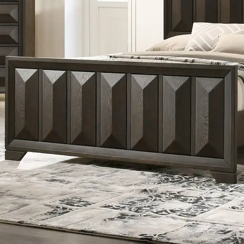 Furniture of America Uppon Espresso Wood Vertical Faceted Panel Bed