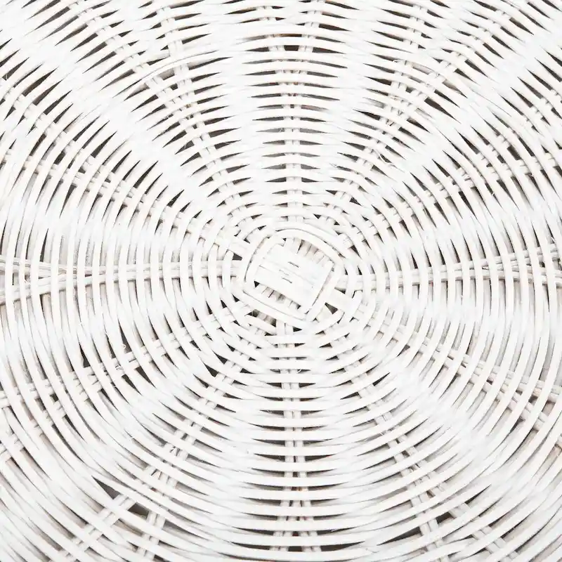 Dark Brown Wicker Ottoman