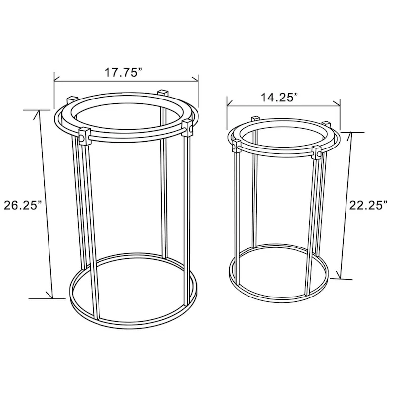 Carbon Loft Satine Metal and Glass Round Accent Side Table (Set of 2)
