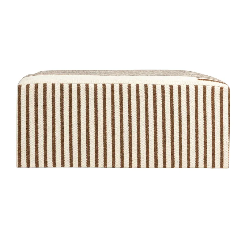 Wool Kilim Upholstered Coffee Table Ottoman