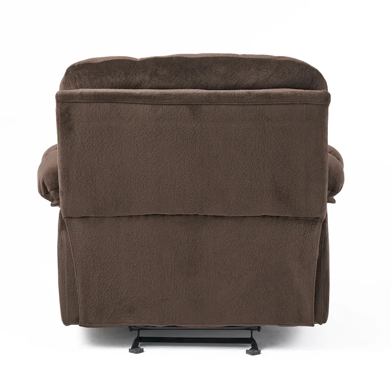 Roomfitters Luxurious Manual Recliner Chair in Chocolate with Skin-Friendly Fabric and Dual Cup Holders