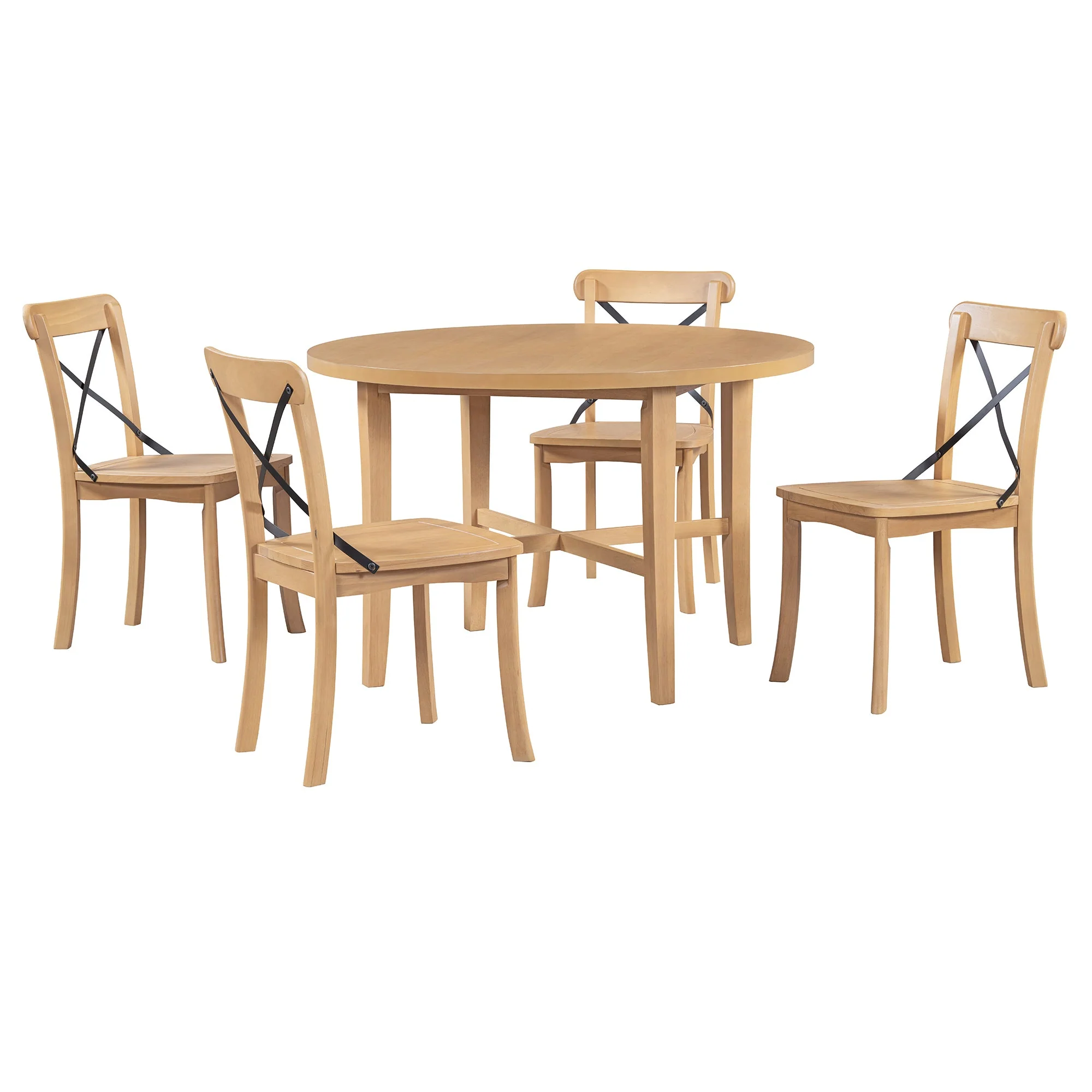 Walker Edison | Retro Simple 5-piece Dining Set with 4 Chairs