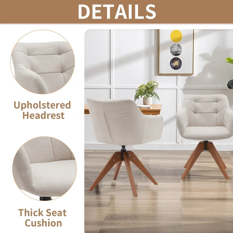 Suede Swivel Armchair Office Accent Arm Chair