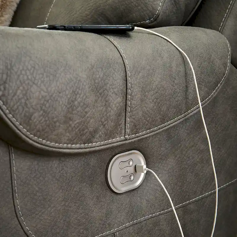 Signature Design by Ashley Starbot Gray 3-Piece Power Reclining Sofa - 101W x 42D x 42H