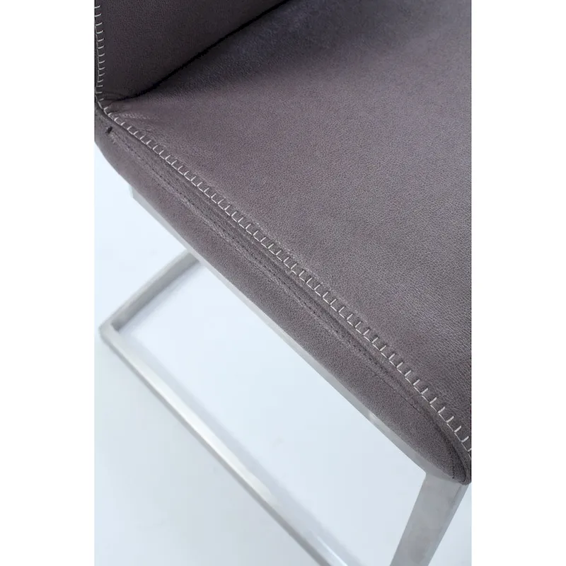 Somette Kalie Cantilever Side Chair with Highlight Stitching, Set of 2