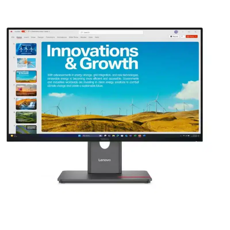 Lenovo ThinkVision P24QD-40 Monitor - Flat - 2560 x 1440 - 23.8Inch - 6Ms response time - 120 Hz refresh rate, Eclipse Black