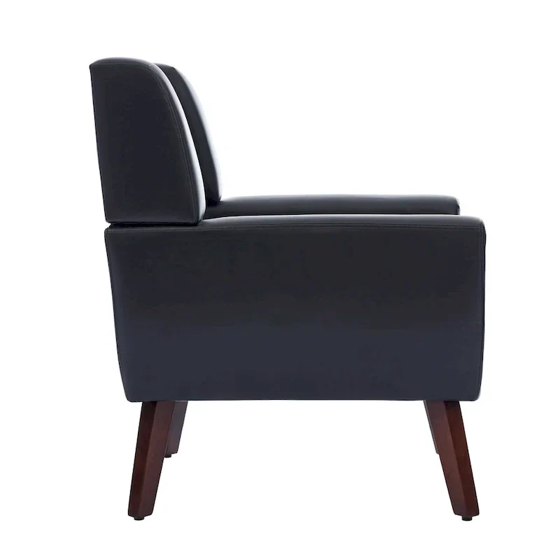 Tufted Upholstered Armchair with Wood Legs