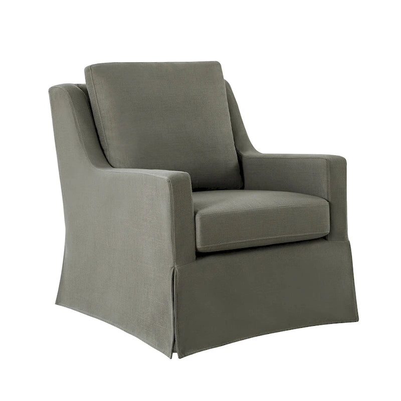 Stan Farmhouse Slipcover Rocking Swivel Chair by