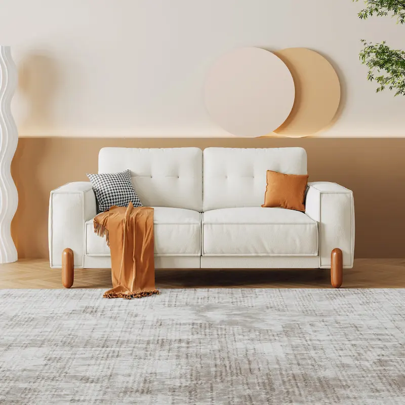 Loveseat Sofa with Chenille Fabric Upholstery