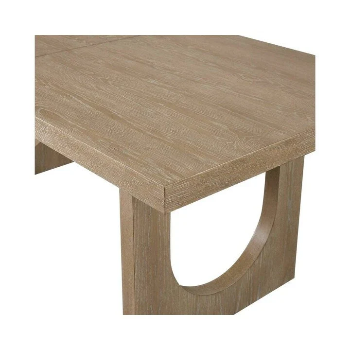 Modern Wood Rectangular Kitchen Table with Six Chairs, Dining Table and Six Seats, Light Brown