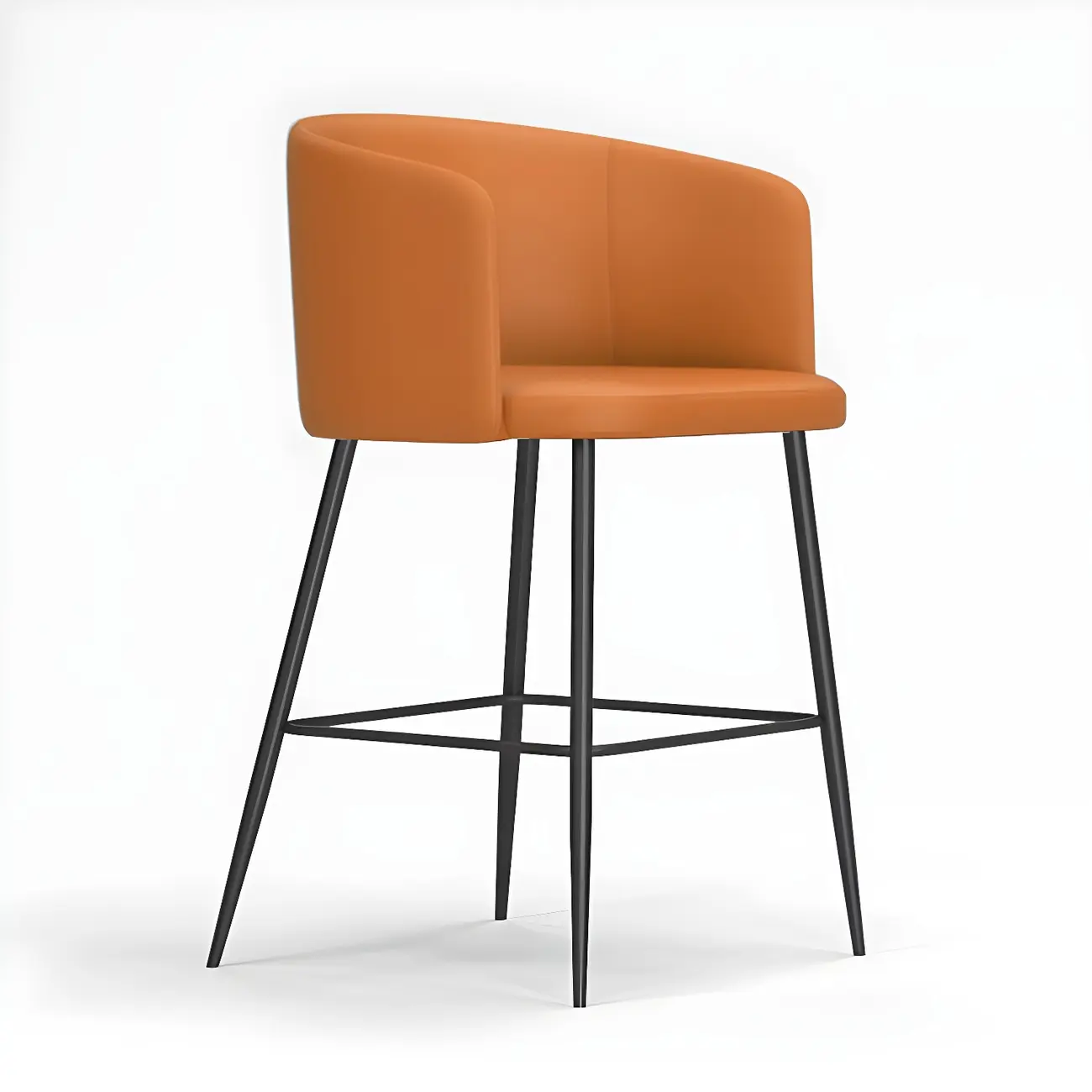 Bucket Faux Leather Wingback Counter Height Bar Stools