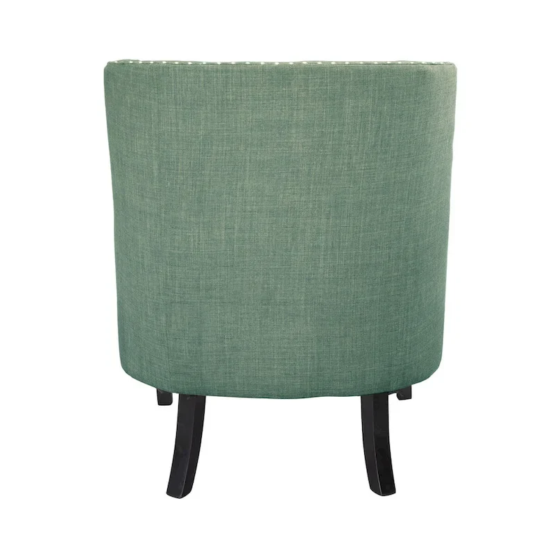 Teal Chenille Upholstered Accent Chair with Button-Tufted Back