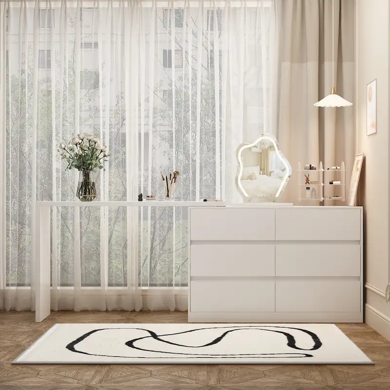 Makeup Desk Rotating Dresser and Desk 6 Drawer Dresser Vanity Makeup