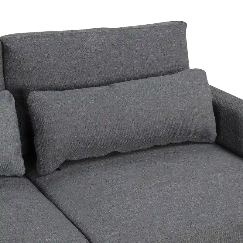 92.9W L-shaped Modular Sectional Sofa with Cushions and 3 Pillows