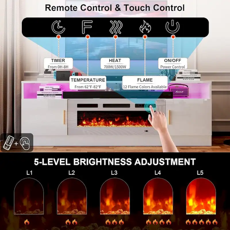 70Fireplace Entertainment Center with 36 Electric Fireplace