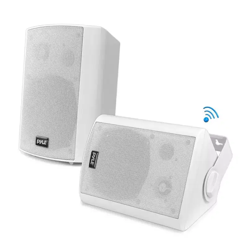 Pyle Wall Mount Water-Resistant & Bluetooth 5.25 Indoor/Outdoor Speaker System, White