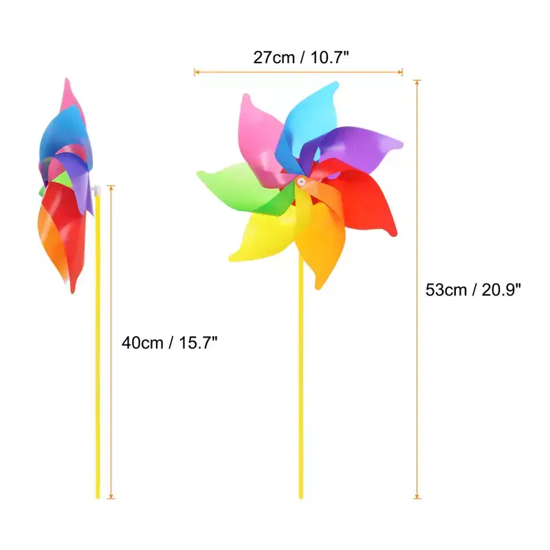 Unique Bargains Plastic Colorful Outdoor Decor Windmill