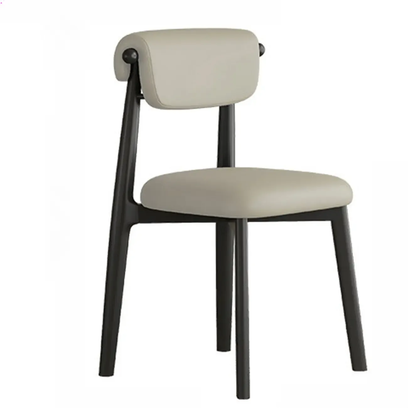 Elegant Low Back Upholstered Faux Leather Dining Chair