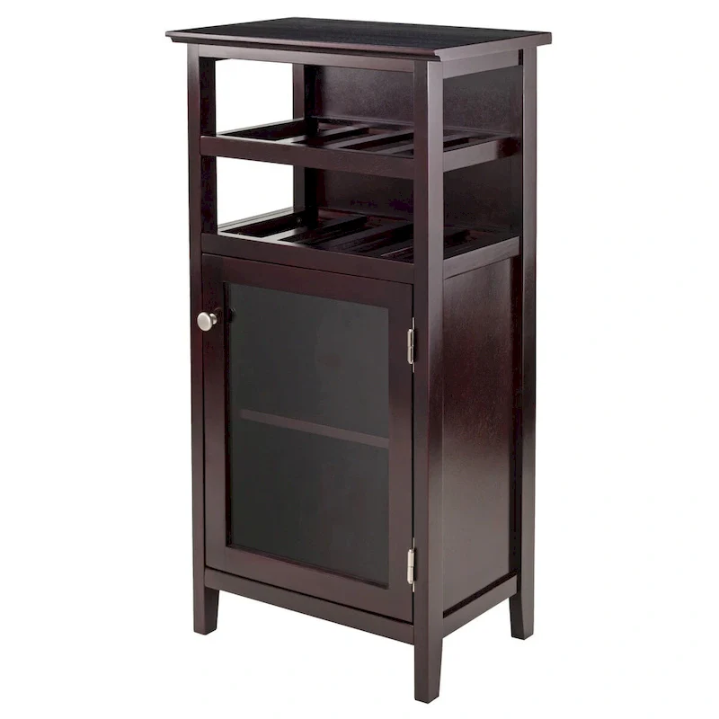 Wine Cabinet, Espresso - 19.13 x 12.72 x 37.48 inches