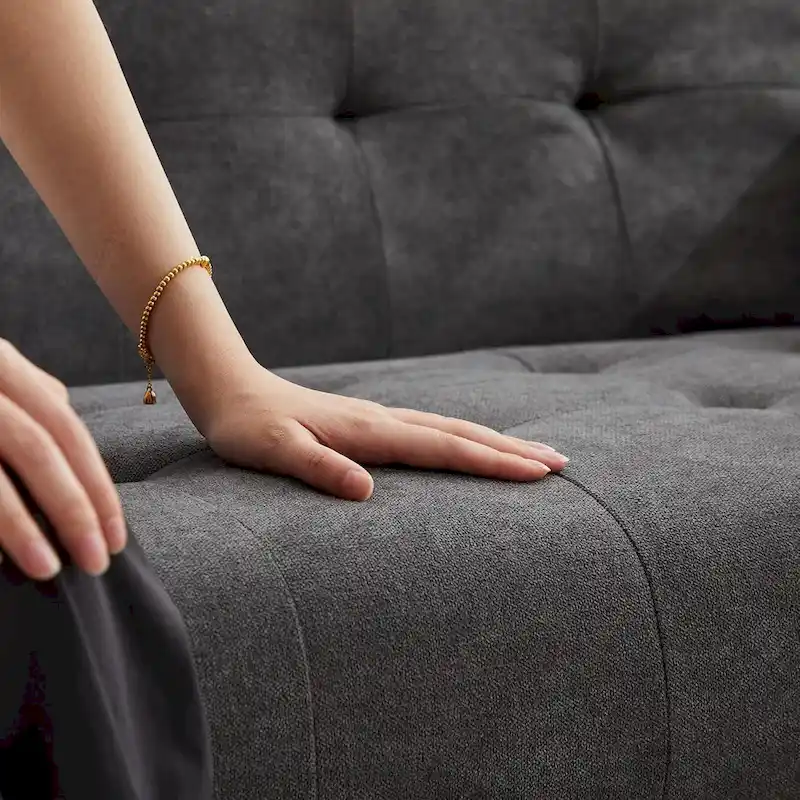 62 Inch Linen Upholstered Modern Loveseat Sofa