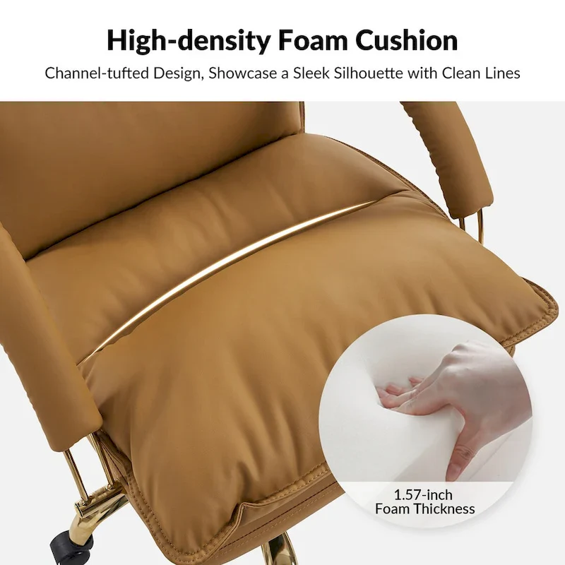 Leona Modern Faux Leather Adjustable Height Tilting Office Chair with Swivel Base by HULALA HOME