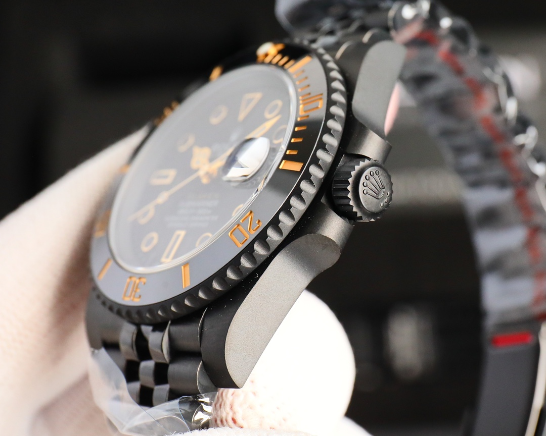Replica Rolex crown and side profile