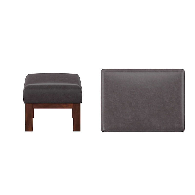 Sigulda Mission-Style Wood Ottoman