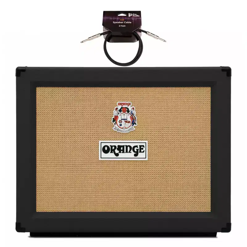 Orange PPC212OB 120W Open Back Cabinet (Black) with 3ft Speaker Cable (2 Items)