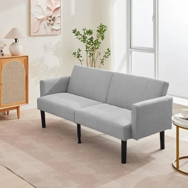 Sofa Bed, Compact Loveseat, Modern Mid-Century Sleeper Sofa, Convertible Couch, Living Room Couches