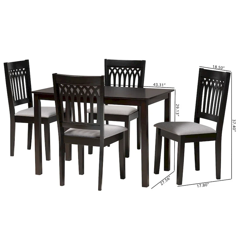 Modern Fabric and Wood Dining Set