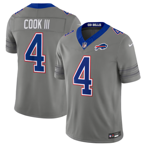 Buffalo Bills James Cook III Gray Nickel City Vapor F.U.S.E. Stitched Limited Jersey