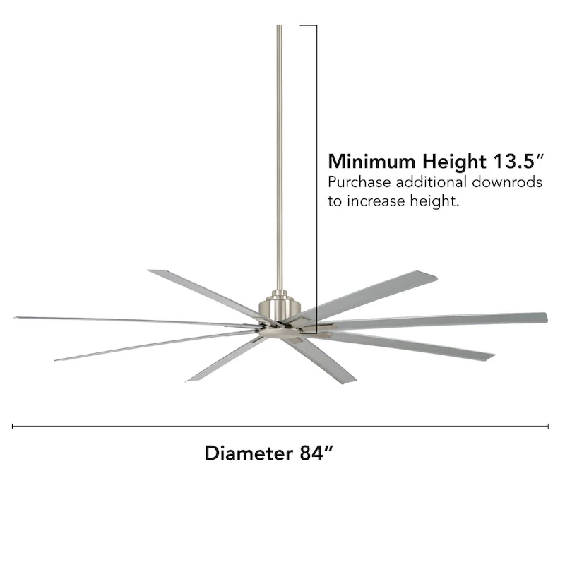 Minka Aire Xtreme H2O Brushed Nickel Wet 8 Blade 84 Inch Ceiling Fan