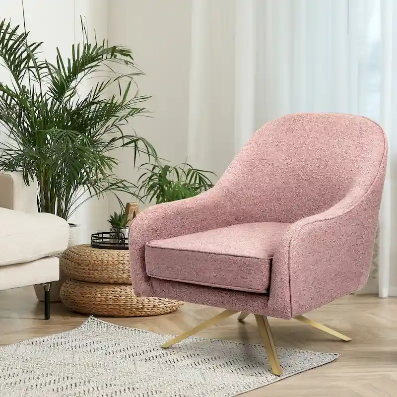 Swivel Club Chair PU Leather Leisure Armchair Upholstered Accent Chair