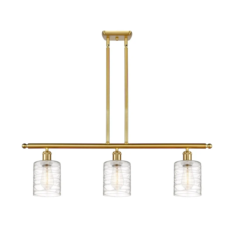 Innovations Lighting Ballston Cobbleskill - 3 Light 36  Island Light