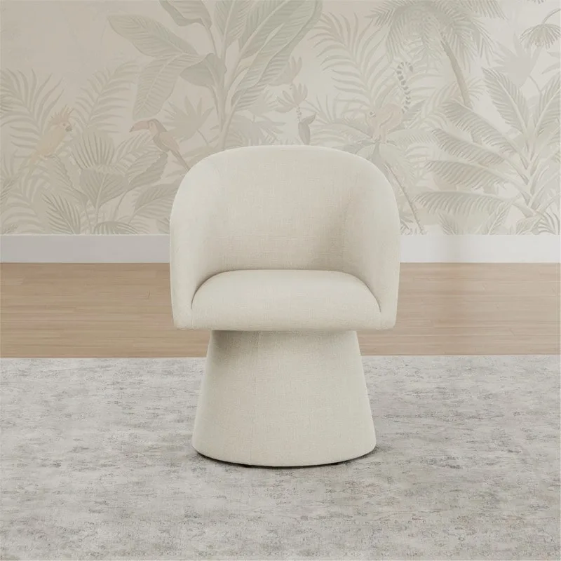 Evie Modern Upholstered Fabric Swivel Dining Chair