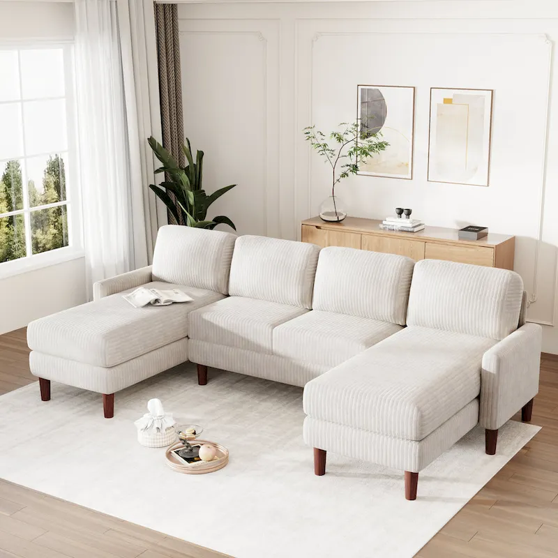 U-shaped Sponge-filled Cushion Combination Sofa
