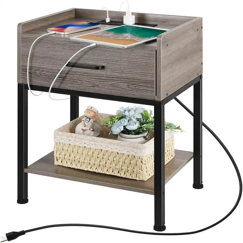 Nightstand with Charging Station