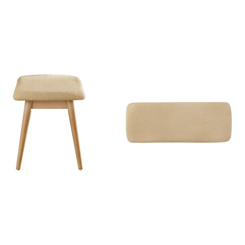 Mid-Century Modern Tapered Upholstered Dining Bench